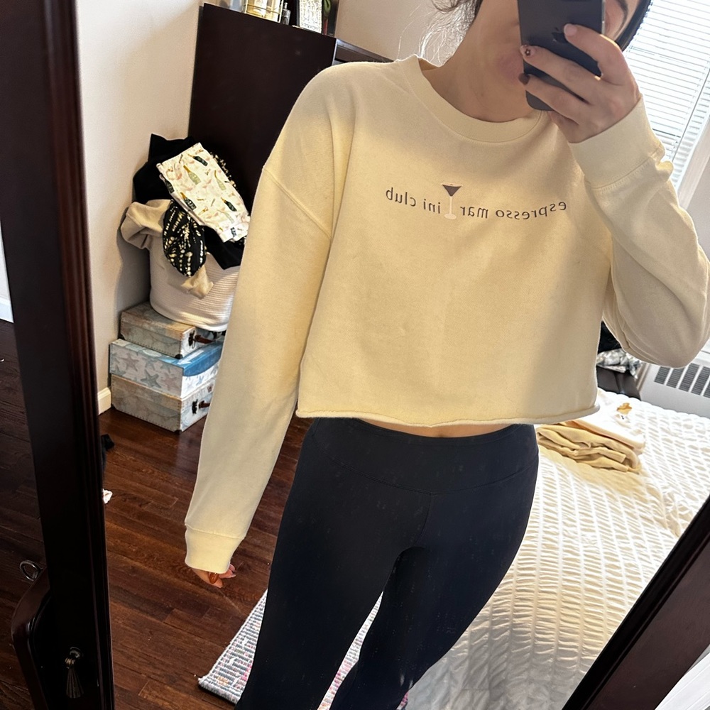 Super soft Espresso Martini club cropped sweatshirt